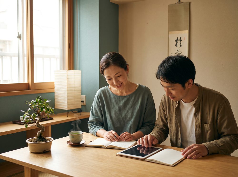 Japanese language characters and study materials for a Dallas class
